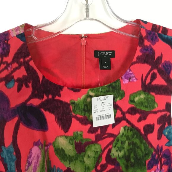 NWT Womens Size 6 J. Crew Multicolor Sleeveless Floral Sheath Mini Dress - Picture 2 of 3